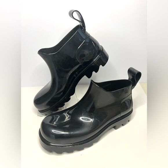 Free People High Street Low Top Slip On Lug Sole Rain Boot Black Size 10 - Picture 1 of 10